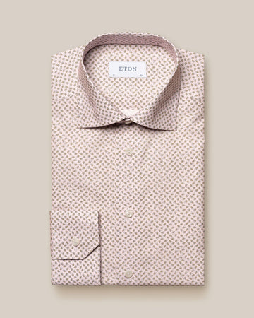 Eton Slim Fit Dress Shirt with Subtle Banana Print