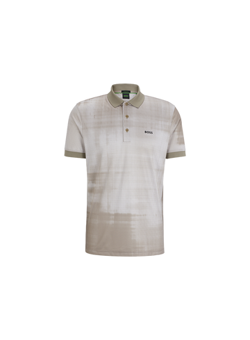 Boss Printed Mesh Polo Shirt With Logo Detail