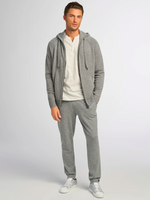 Good Man Brand Full Zip Sweater- Heather Grey