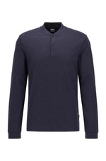 BOSS Slim-fit Polo Shirt in Cotton with Henley Collar