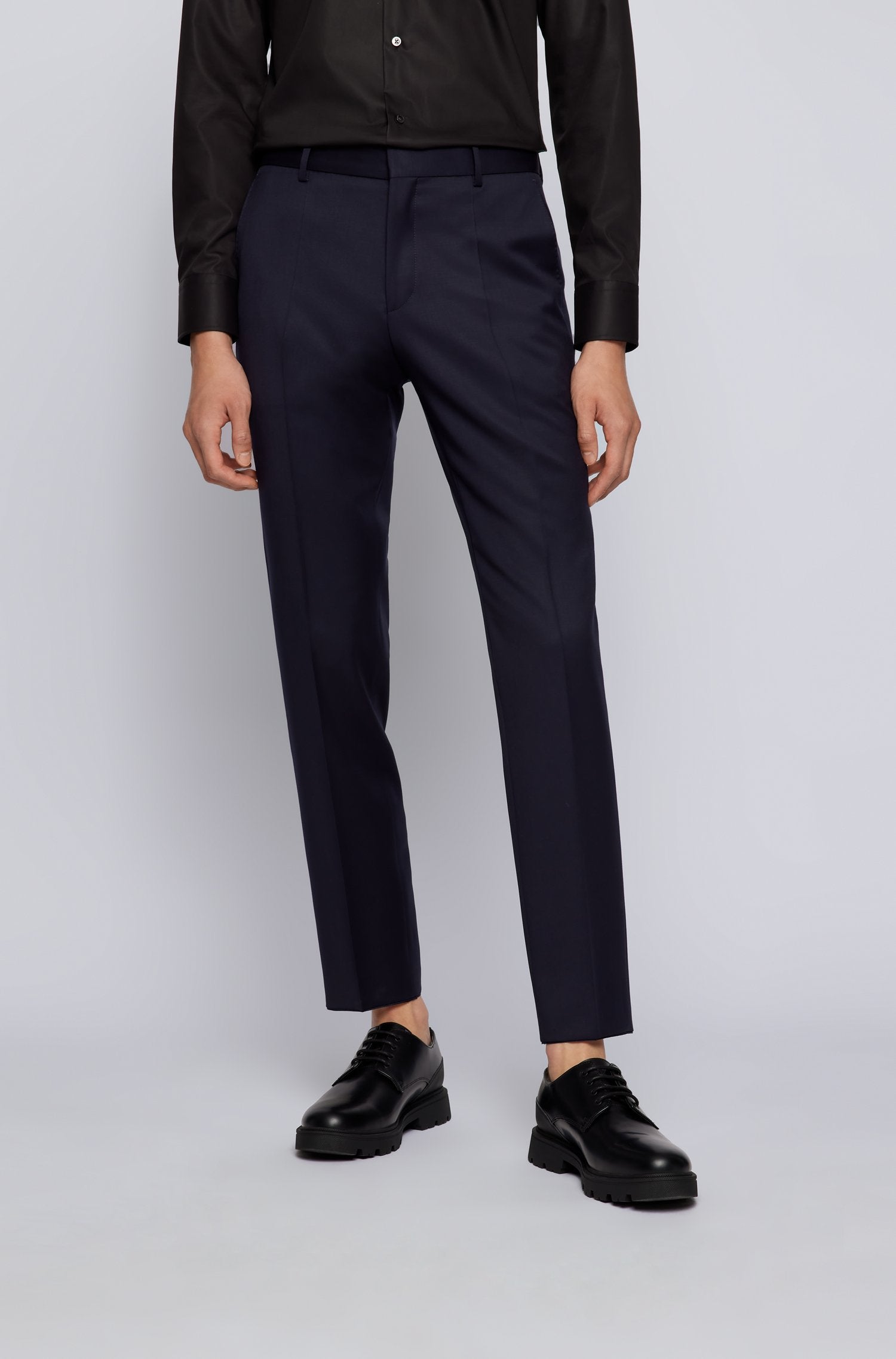 BOSS H-Genius formal trousers in virgin-wool serge