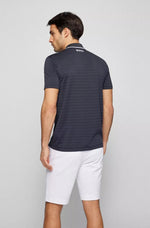 BOSS Pauletech 1 Knitted-stripe slim-fit polo shirt with contrast branding