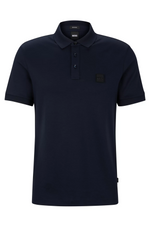 BOSS PARLAY COTTON-JERSEY POLO SHIRT WITH LOGO BADGE