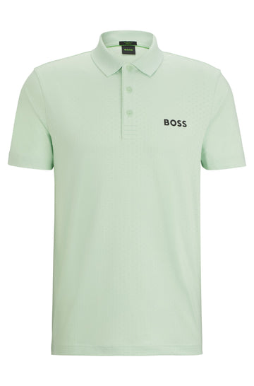 Boss Jacquard Polo Shirt With Contrast Logo