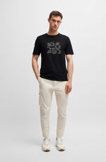 Boss Cotton Jersey T-shirt with Typographic Artwork