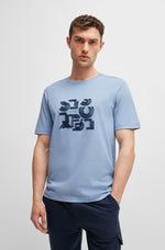 Boss Cotton Jersey T-shirt with Typographic Artwork