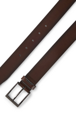 BOSS Italian leather belt with brushed gunmetal hardware