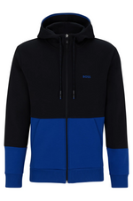 BOSS COTTON-BLEND ZIP-UP HOODIE WITH EMBROIDERED LOGO