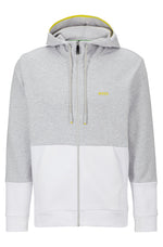 BOSS Cotton-Blend Zip-up Hoodie with Embroidered Logo