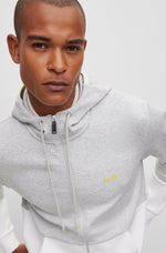 BOSS Cotton-Blend Zip-up Hoodie with Embroidered Logo