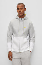 BOSS Cotton-Blend Zip-up Hoodie with Embroidered Logo