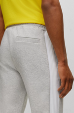 BOSS COTTON-BLEND TRACKSUIT BOTTOMS WITH SIDE-STRIPE TAPE