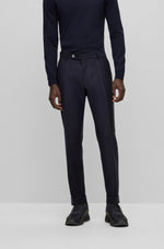 BOSS Slim fit Three-Piece Suit in Checked Virgin Wool