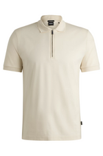 Boss Mercerized Cotton Slim-Fit Polo shirt with Zip neck