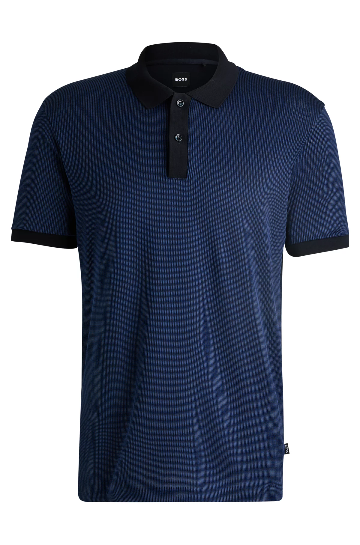 BOSS Structured-Cotton Polo Shirt With Solid Trims