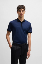 BOSS Structured-Cotton Polo Shirt With Solid Trims