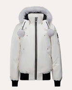 Moose knuckles Women Original Debbie Bomber in Milky Way with Natural Shearling