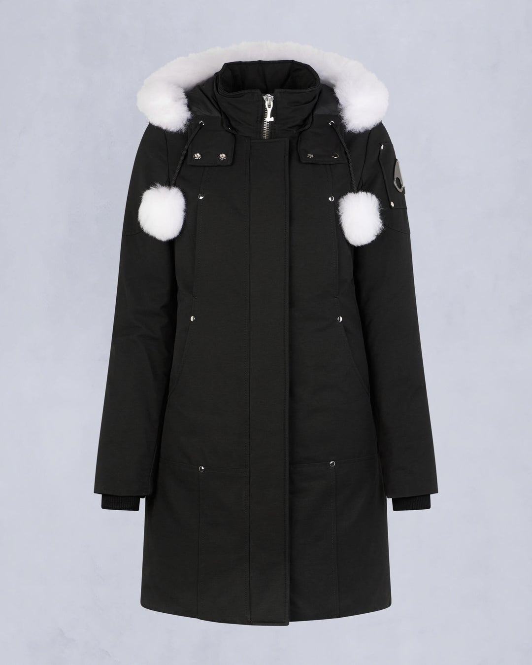 Moose Knuckles Womens Stirling Parka LDS in Black with Natural Shearling