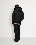 Moose knuckles Ballistic Black Bomber with Black Shearling