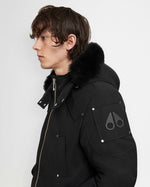 Moose knuckles Ballistic Black Bomber with Black Shearling