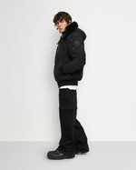 Moose knuckles Ballistic Black Bomber with Black Shearling