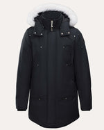 Moose knuckles Stirling Black Parka with Natural Shearling