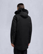 Moose Knuckles Mens Original Stirling Parka in Black with Black Shearling