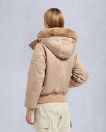 Moose Knuckles Womens Debbie Bomber Gold in Champagne