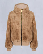 Moose Knuckles Womens Debbie Bomber Gold in Champagne