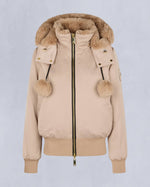 Moose Knuckles Womens Debbie Bomber Gold in Champagne