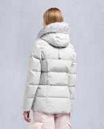 Moose Knuckles Womens Cloud 3Q Jacket in Stone with Natural Shearling