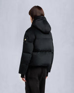 Moose Knuckles Womens Velour Misti Gold Puffer in Black