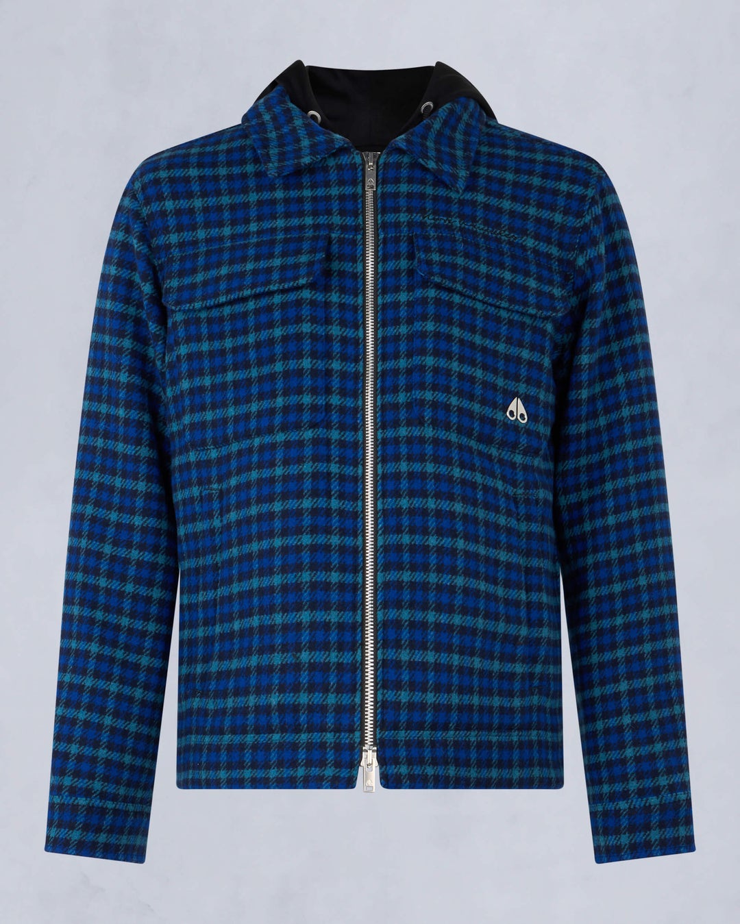 Moose Knuckles Mens Snowdon Shirt Jacket in Sodalite Check