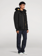 Moose knuckles Mens Little Rapids Black Bomber with Black Shearling