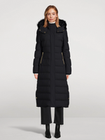 Moose Knuckles Womens Jocada Gold Parka in Black with Black Shearling