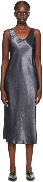 Max Mara Talete Dark Grey Satin Dress