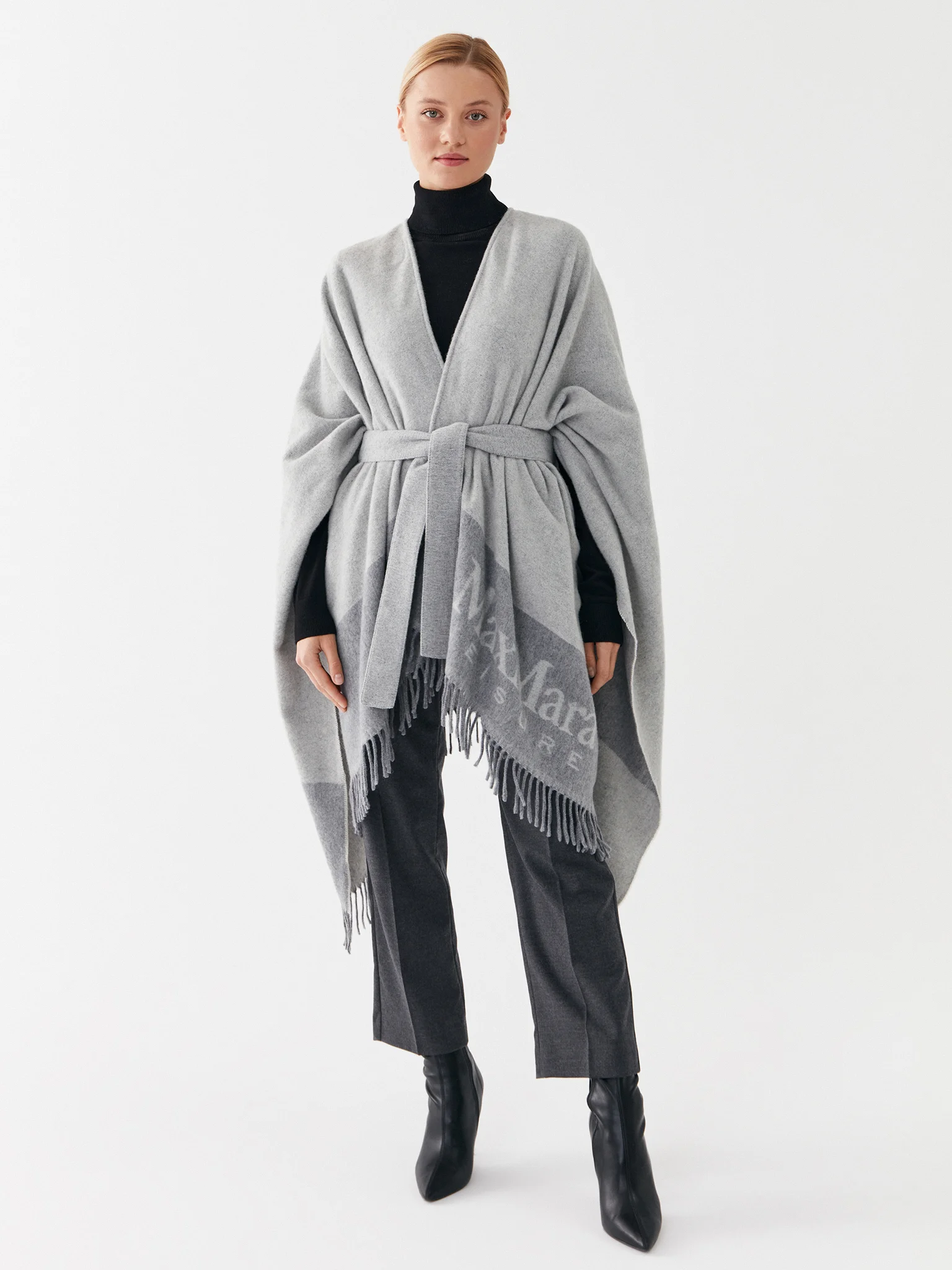 Max Mara Deodara Grey Poncho