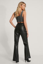 NA-KD Flared Vegan Leather Pants