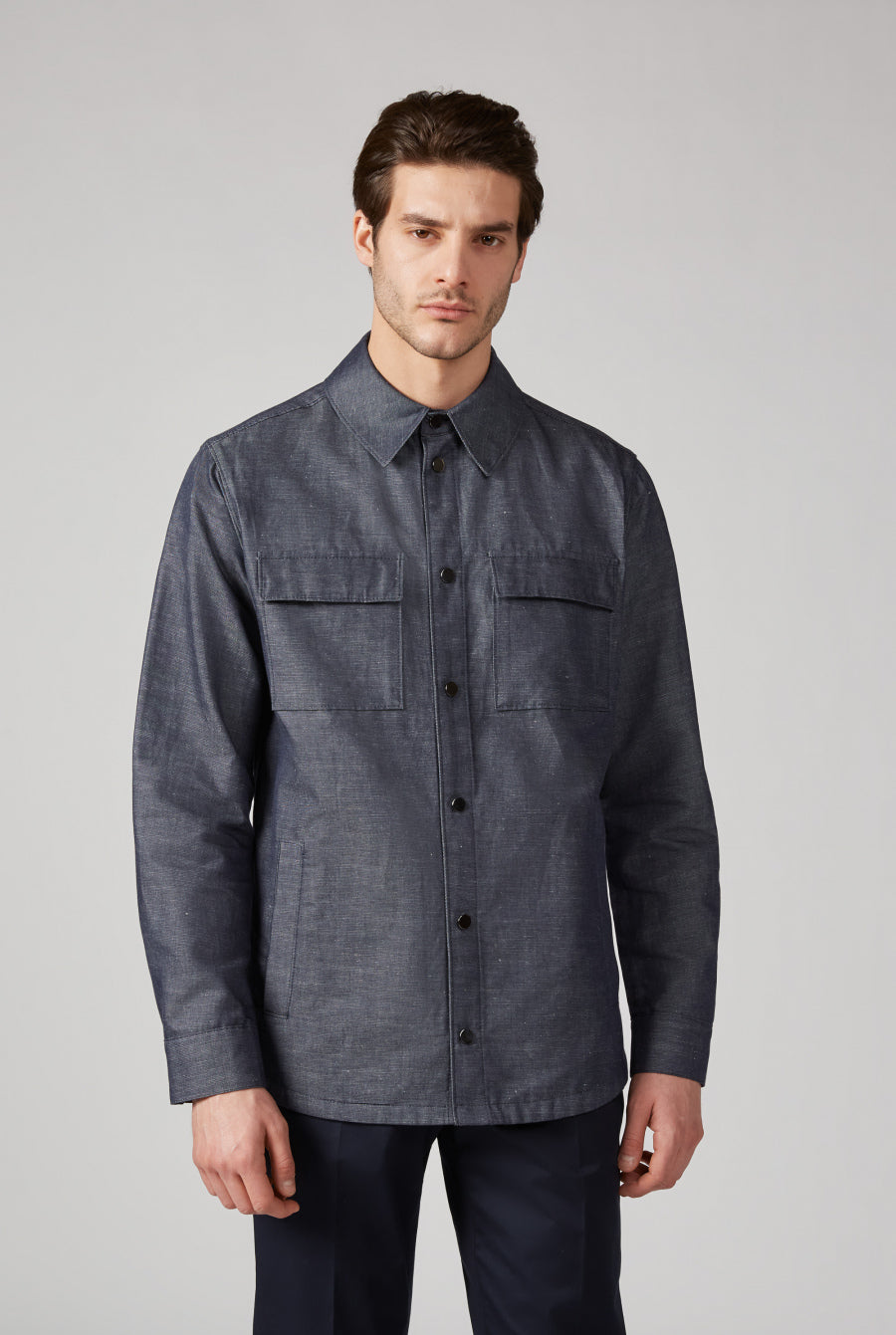 PAL ZILERI Cotton and linen overshirt