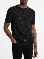 JOHN VARVATOS DIAGONAL JACQUARD CREW SWEATER