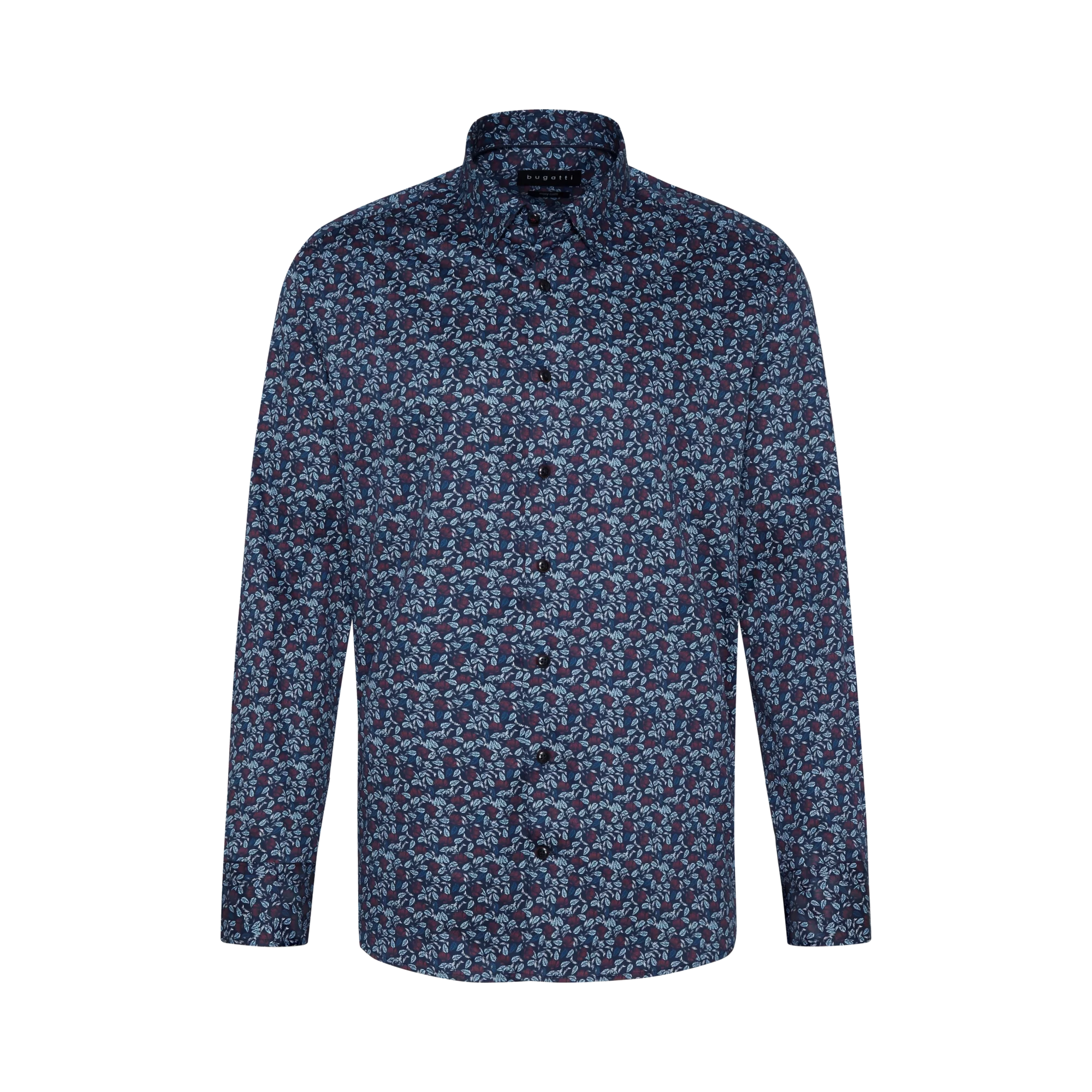 Bugatti Navy Based Floral Print Shirt