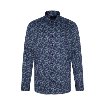 Bugatti Navy Based Floral Print Shirt