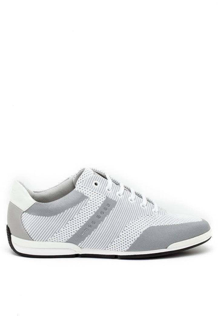 Hugo Boss Saturn Low-Profile Knit Sneakers in Light Grey