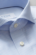 Eton Sky Blue Houndstooth Shirt