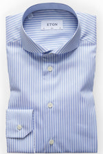 Eton Blue Striped Mechanical Stretch Shirt