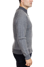 Patrick Assaraf Melange Texture Knit Zip in Graphite