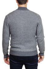 Patrick Assaraf Melange Texture Knit Zip in Graphite