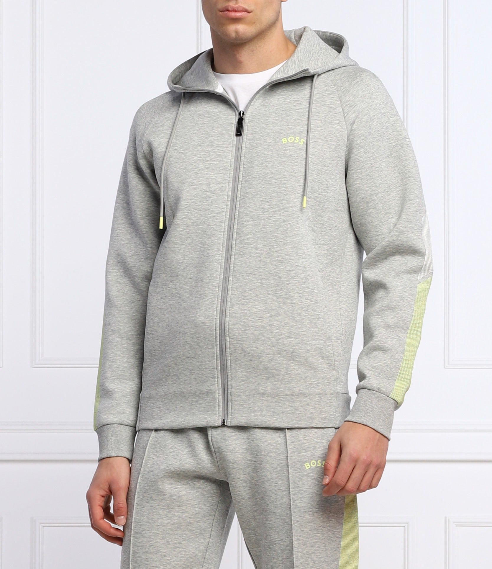 Hugo Boss Saggy Win Cotton-blend zip-through hoodie with curved logo  50418944 L