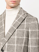 Circolo Grey Blazer with Check Pattern