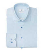Emanuel Berg Modern Fit 4Flex Stretch Plain Blue Shirt